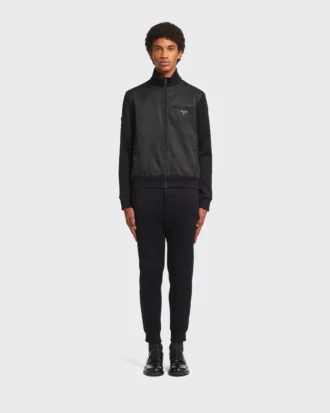 Fleecejacka med Re-Nylon-detaljer