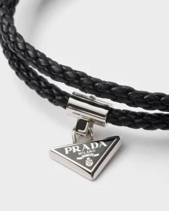 Flätat armband i nappaläder