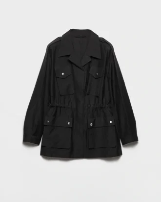 Garment-färgad jacka i kid mohair