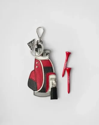 Golf-tee-väska i Saffiano-läder