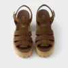 Högklackade sandaler med plattform i mocka Högklackade sandaler med plattform i mocka