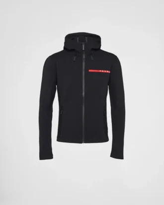 Hoodie i tekniskt tyg