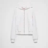 Hoodie med läderdragkedja Hoodie med läderdragkedja