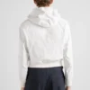 Hoodie med läderdragkedja Hoodie med läderdragkedja