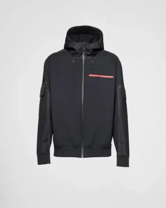 Huvtröja i återvunnen teknisk jersey