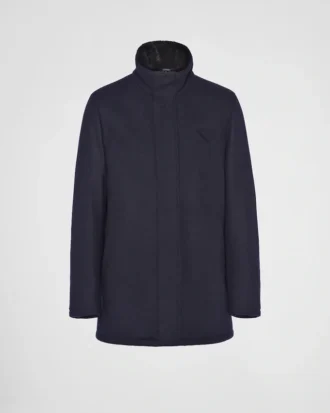 Jacka i ullblandning och shearling