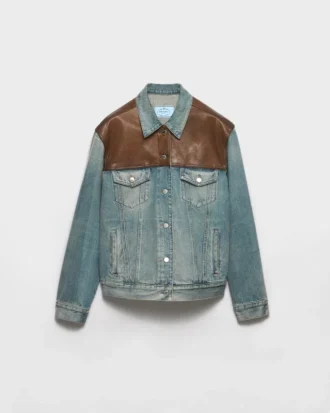 Jeans- och läderblouson Jeans- och läderblouson