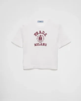 Kashmir-T-shirt med intarsia