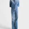 Kort denimskjorta