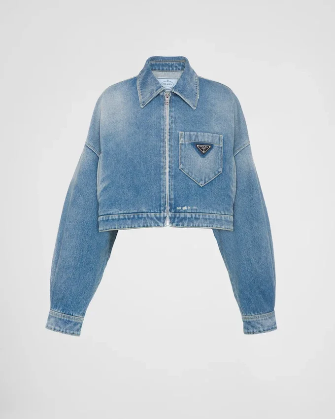 Kort organisk denimjacka Kort organisk denimjacka