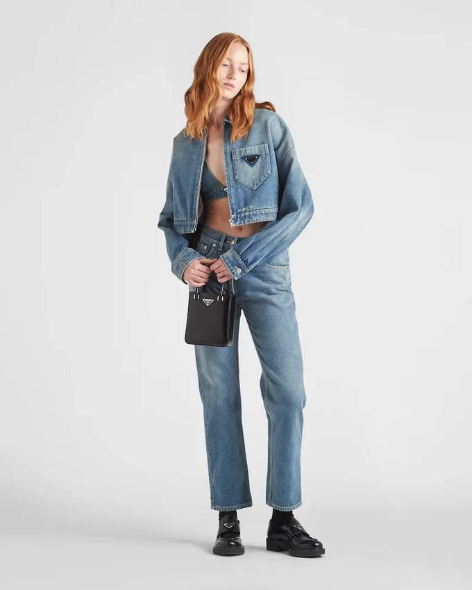 Kort organisk denimjacka Kort organisk denimjacka