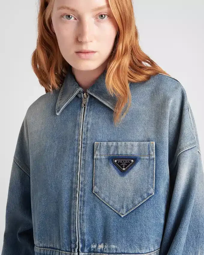 Kort organisk denimjacka Kort organisk denimjacka