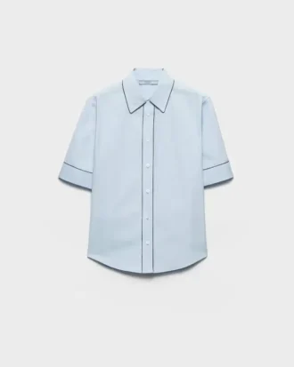 Kortärmad poplin-skjorta