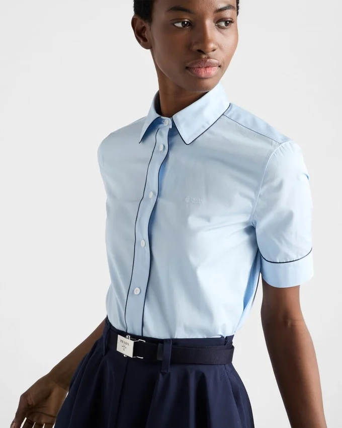 Kortärmad poplin-skjorta Kortärmad poplin-skjorta