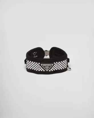 Kristallbesatt satin-halsband