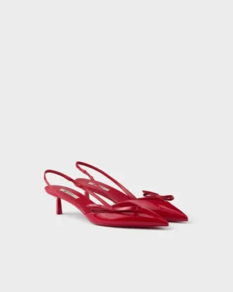 Lackade slingback-pumps