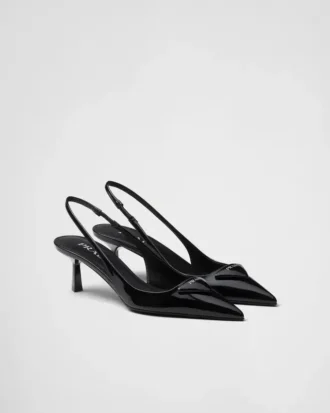 Lackade slingback-pumps