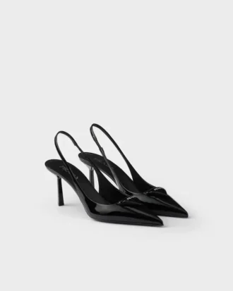 Lackade slingback-pumps