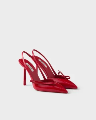 Lackade slingback-pumps