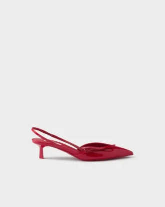 Lackade slingback-pumps