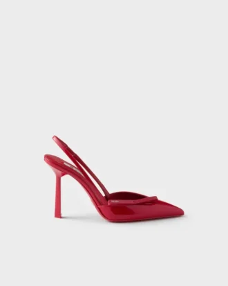 Lackade slingback-pumps
