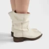 Läderstövlar med vintage-effekt Läderstövlar med vintage-effekt