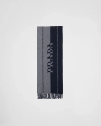 Liten ullscarf med jacquardlogotyp