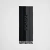 Liten ullscarf med jacquardlogotyp Liten ullscarf med jacquardlogotyp