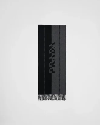 Liten ullscarf med jacquardlogotyp