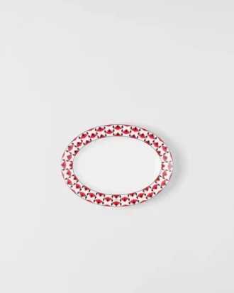Litet serveringsfat i porslin – Vienna Red
