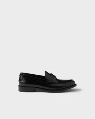 Loafers i borstat läder
