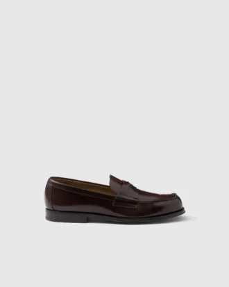 Loafers i borstat läder