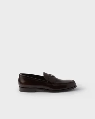 Loafers i borstat läder