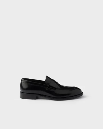 Loafers i borstat läder