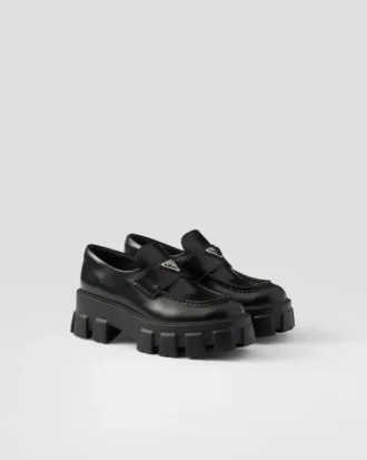 Loafers i borstat läder, Monolith