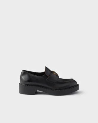 Loafers i chokladbrunt antikbehandlat läder