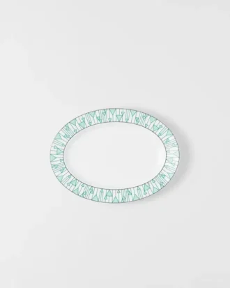 Medium serveringsfat i porslin – Vienna Green
