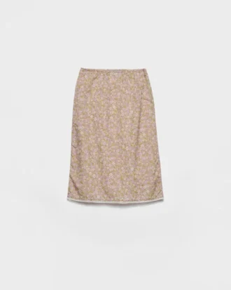 Midikjol i Re-Nylon med blommönster Midikjol i Re-Nylon med blommönster