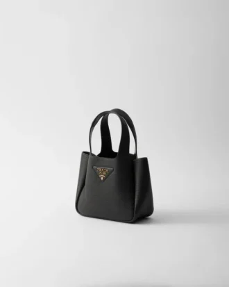 Mini-handväska i läder