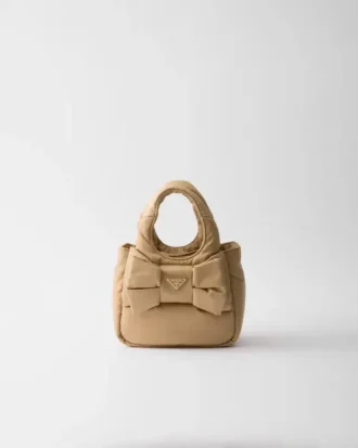 Mini-vadderad Re-Nylon-väska med rosett