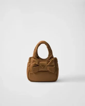 Mini-vadderad Re-Nylon-väska med rosett