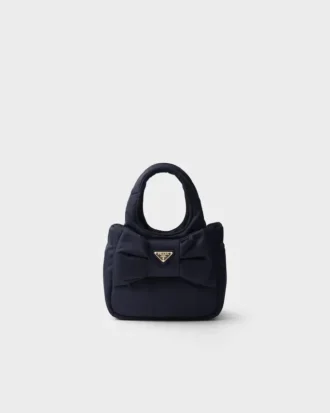 Mini-vadderad Re-Nylon-väska med rosett