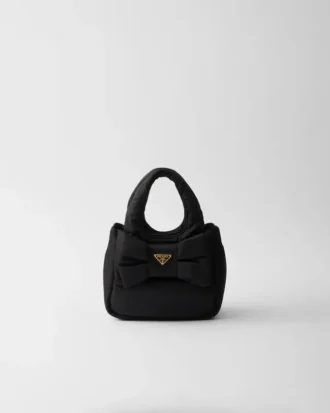 Mini-vadderad Re-Nylon-väska med rosett