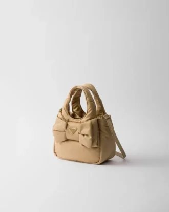Mini-vadderad Re-Nylon-väska med rosett
