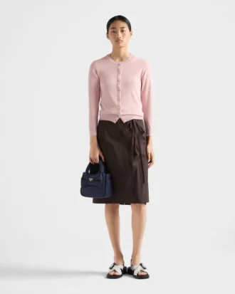 Mini-vadderad Re-Nylon-väska med rosett