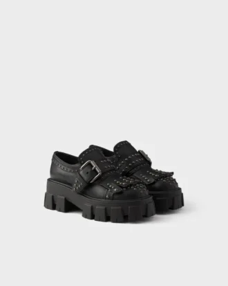 Monolith-loafers i läder med nitar
