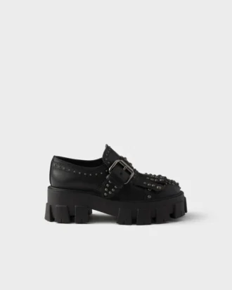 Monolith-loafers i läder med nitar