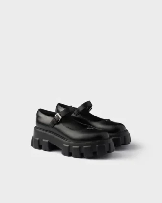 Monolith Mary Janes i borstat läder