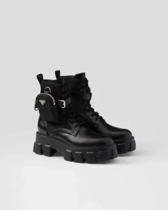 Monolith Combat Boots i läder och Re-Nylon med påse