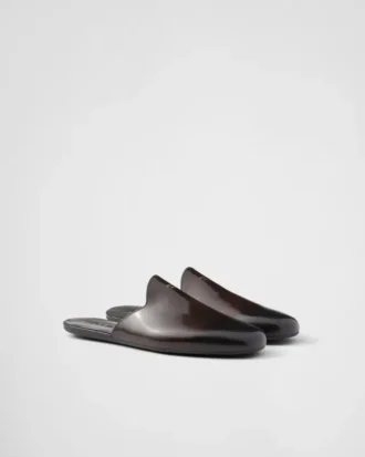 Mules i borstat läder